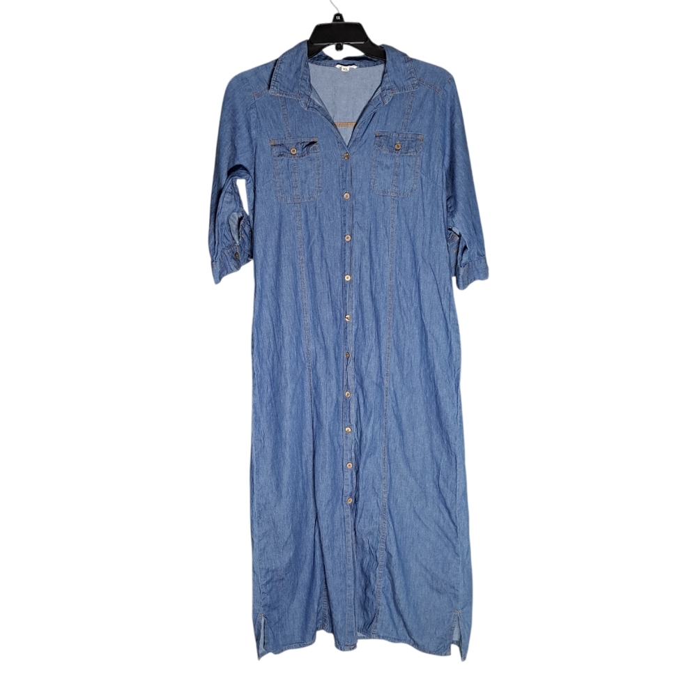 Kings Road Denim Chambray Shirt Dress